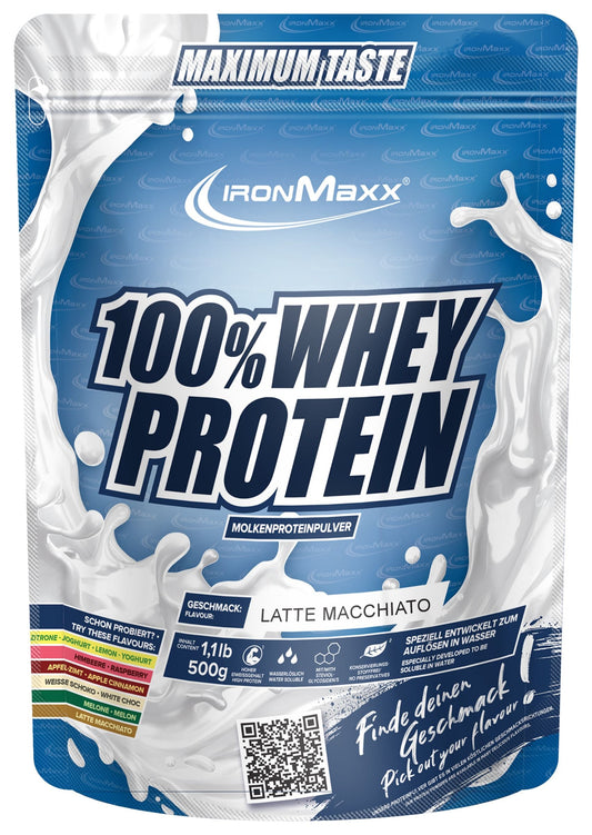 IronMaxx 100% Whey Protein (500g Beutel)  Latte Macchiato