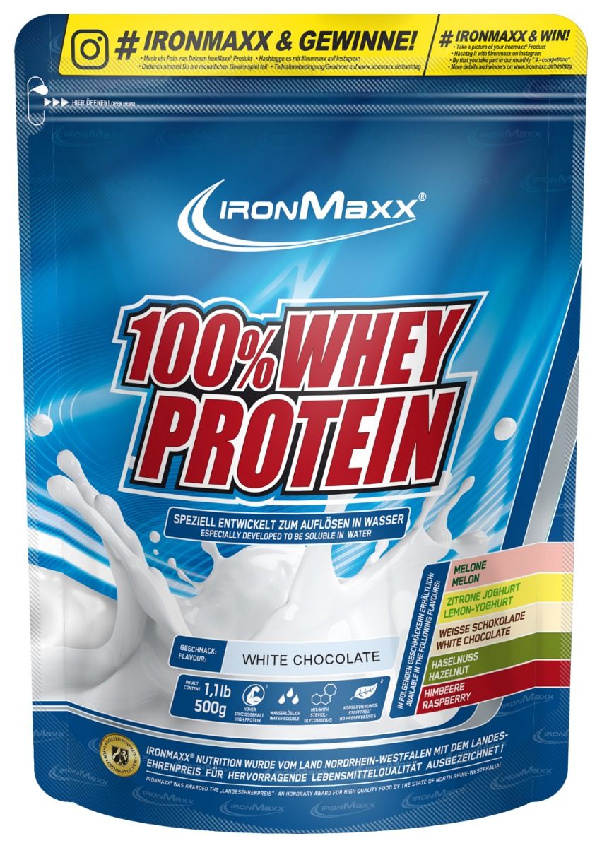 IronMaxx 100% Whey Protein (500g Beutel)  Weisse Schokolade