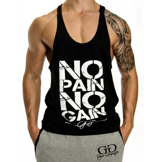 Gym Generation No Pain No Gain Stringer BLACK  XL