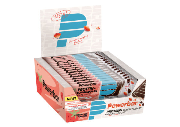 PowerBar Protein+ Low in Sugars + Immune Support (16 x 35G)  Strawberry Yoghurt