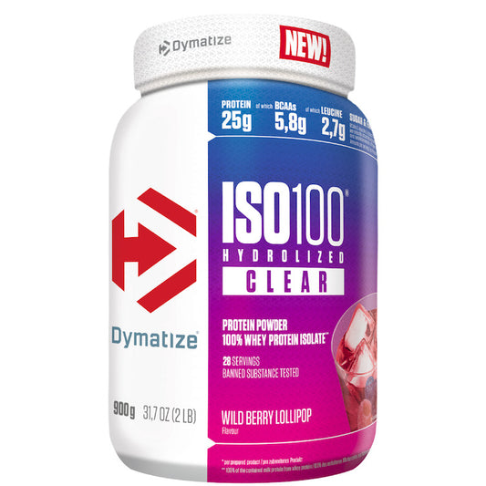 Dymatize Iso100 Hydrolized Clear (900g Dose)  Wild Berry Lollipop