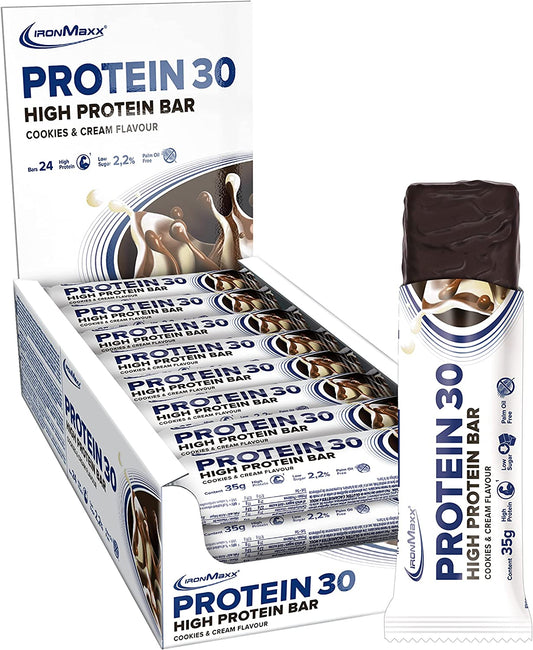 IronMaxx Protein 30 Bar (24 x 30G) Cookies and Cream