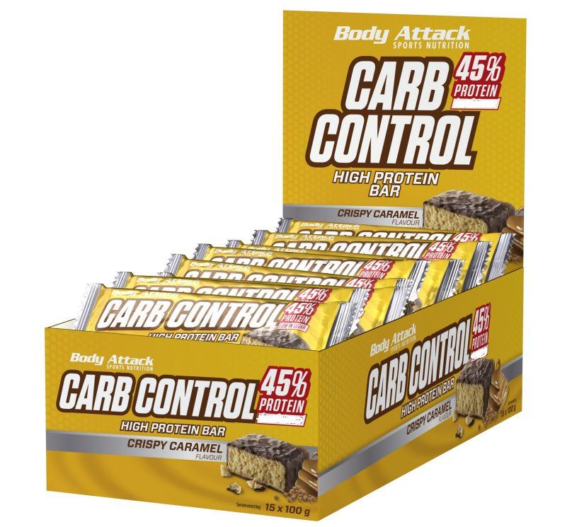 Body Attack Carb Control (15x100g Riegel)  Caramel-Crispy