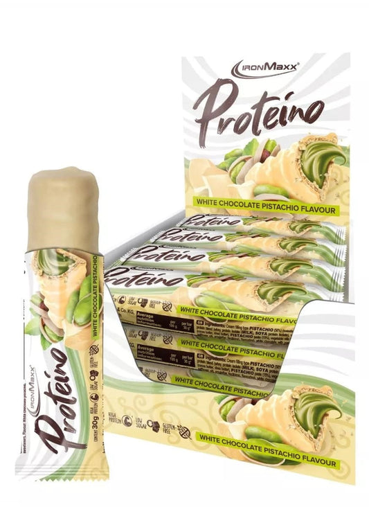 IronMaxx Proteino Protein Bar (12 x 30G) White Chocolate Pistachio