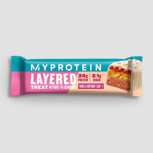 MyProtein Retail Layered Bar (60G) Vanilla Birthday Cake