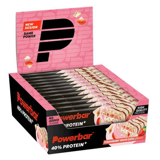 PowerBar 40% Protein + Crisp Bar (12 x 40G) Strawberry White Choc