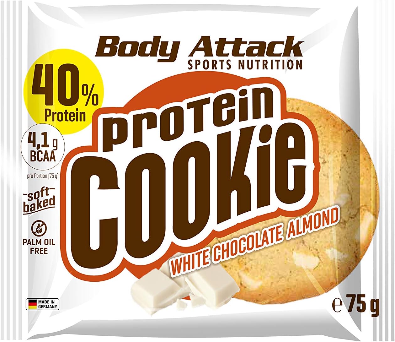Body Attack Protein Cookie (75g) White Chocolate Almond