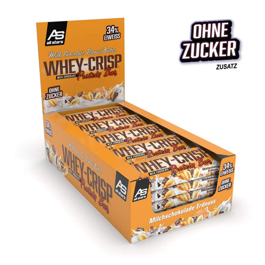 All Stars Whey Crisp Protein Bar (25 x 50g)  Milk Chocolate Peanutbutter