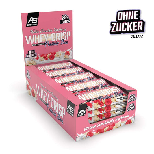 All Stars Whey Crisp Protein Bar (25 x 50g) hite Chocolate Raspberry