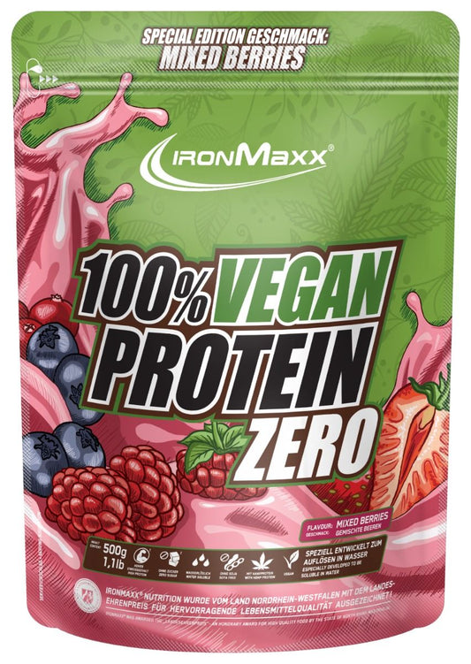 IronMaxx 100% Vegan Protein Zero (500g Beutel)  Mixed Berries