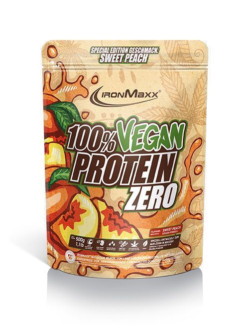 IronMaxx 100% Vegan Protein Zero (500g Beutel) Peach