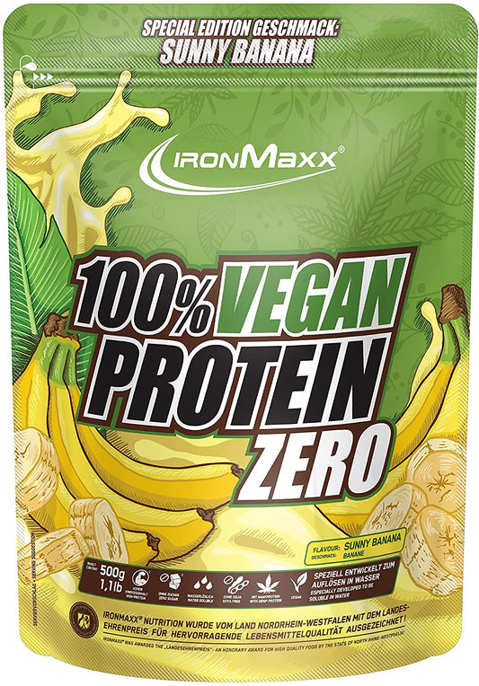 IronMaxx 100% Vegan Protein Zero (500g Beutel) Banana