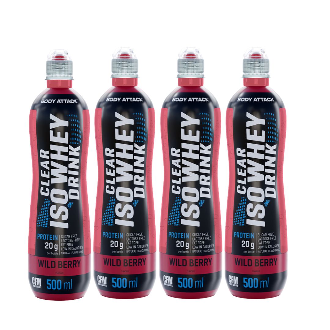 Body Attack Clear Iso Whey Drink (12 x 500ml) Wildberry
