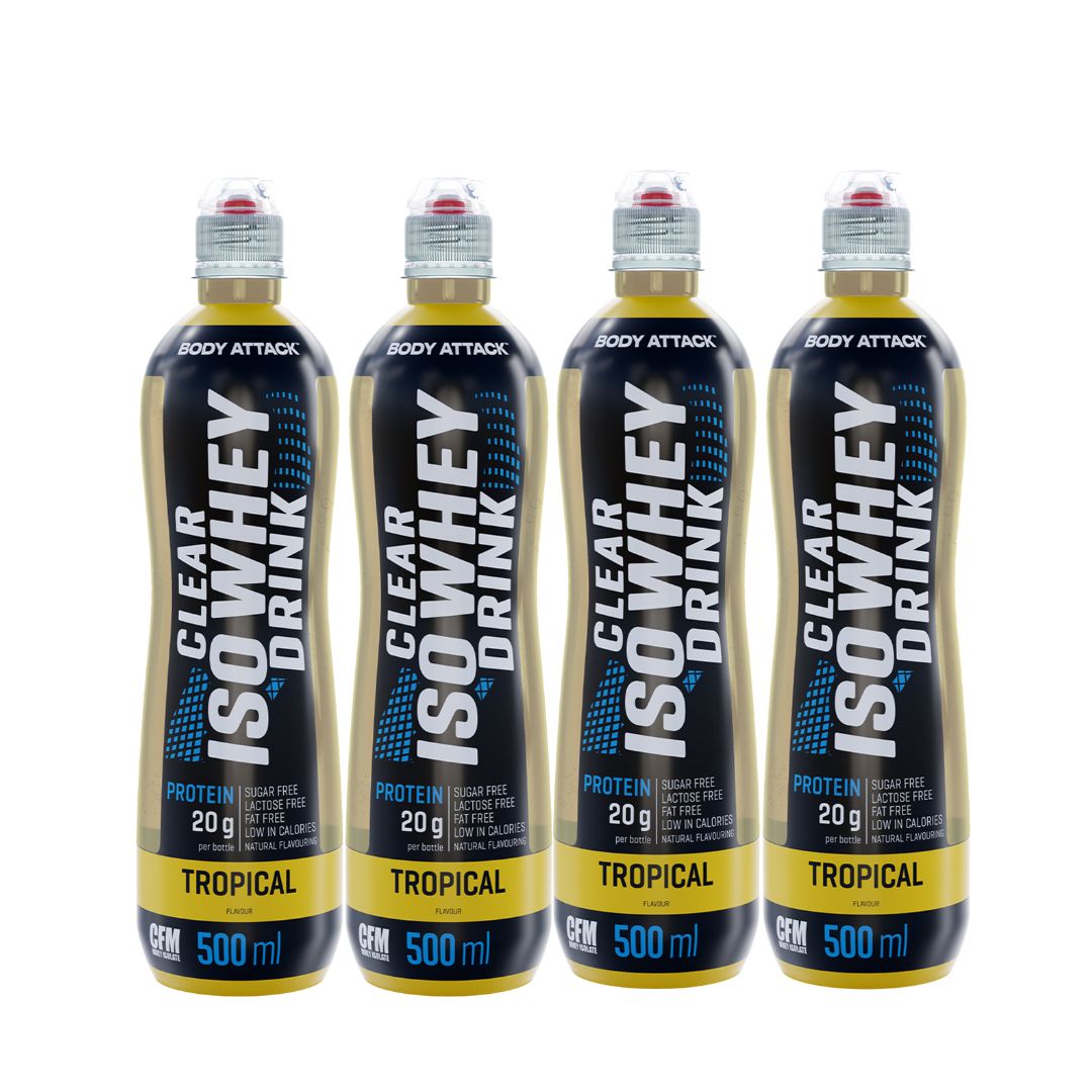 Body Attack Clear Iso Whey Drink (12 x 500ml)  Tropical