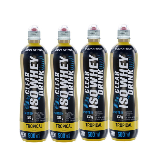 Body Attack Clear Iso Whey Drink (12 x 500ml)  Tropical