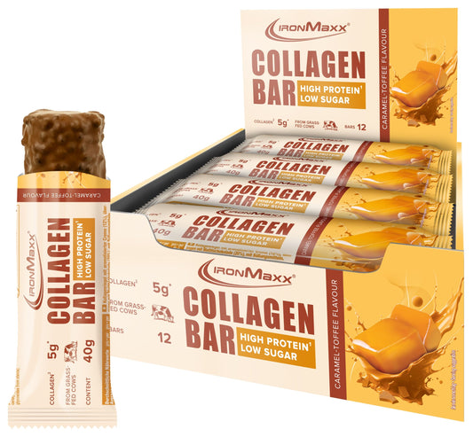 IronMaxx Collagen Bar (12 x 40g) Caramel Toffee
