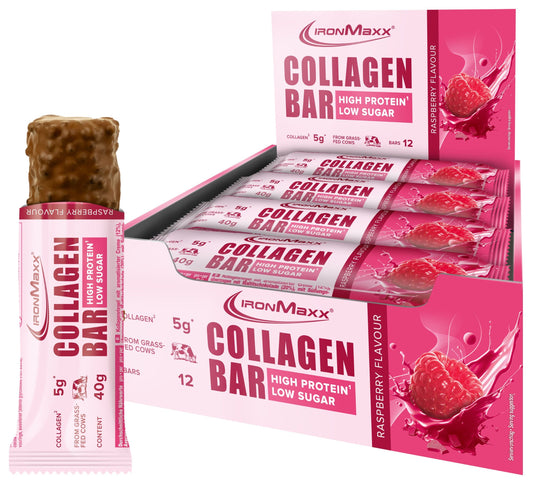 IronMaxx Collagen Bar (12 x 40g) Raspberry