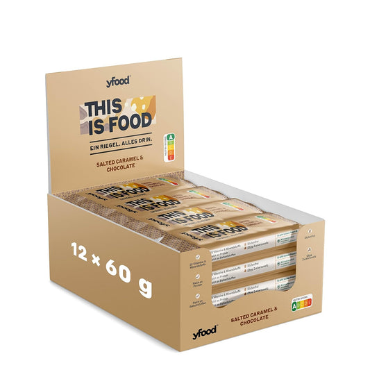 Yfood High-Protein Bar (12 x 60G) Salted Caramel & Chocolate